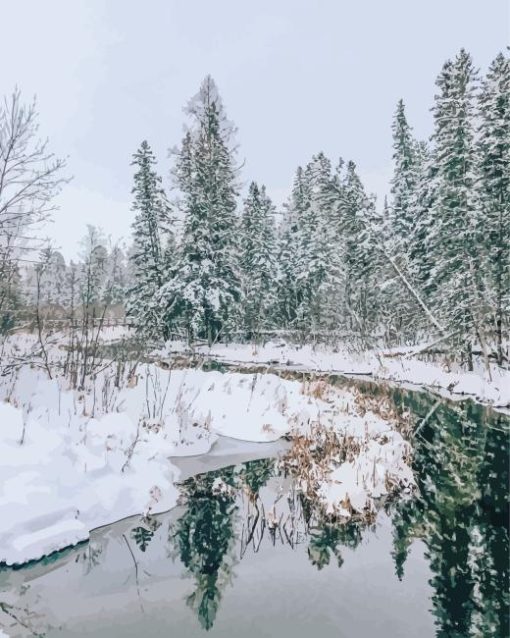 Lake Itasca In Minnesota Diamond Painting