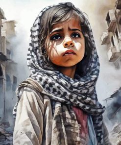 Little Girl With Keffiyeh Diamond Painting