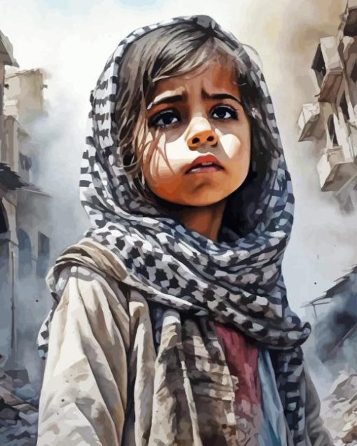 Little Girl With Keffiyeh Diamond Painting