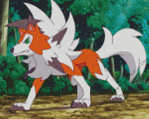 Lycanroc Pokemon Diamond Painting