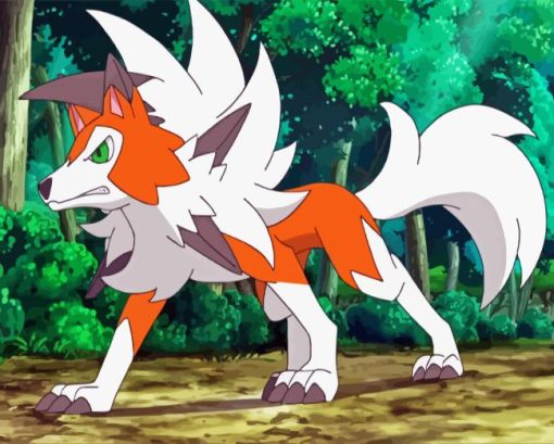 Lycanroc Pokemon Diamond Painting