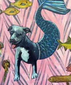 Mermaid Dog And Fish Diamond Painting