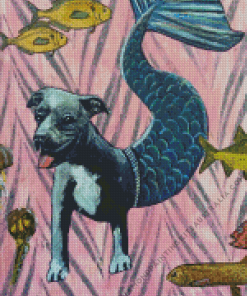 Mermaid Dog And Fish Diamond Painting