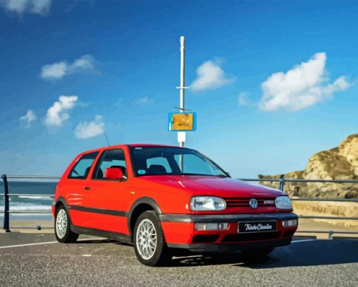 Mk3 Red Golf Car Diamond Painting