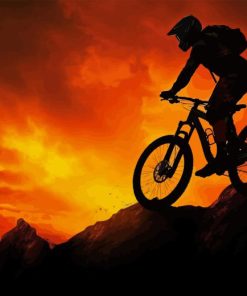 Mountain Biker Silhouette Diamond Painting