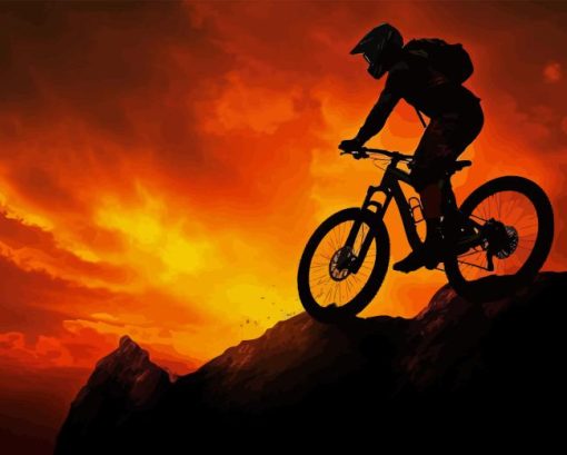 Mountain Biker Silhouette Diamond Painting