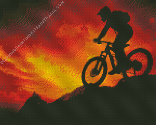 Mountain Biker Silhouette Diamond Painting