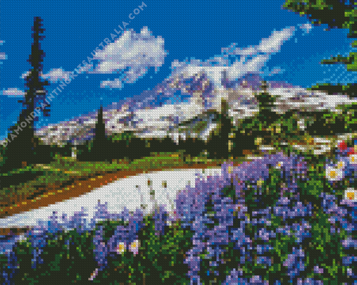 Mountain In The Spring Diamond Painting