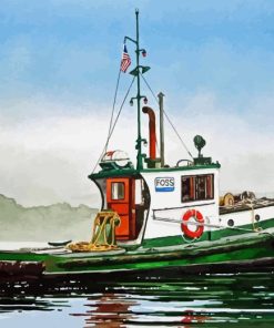 Old Tugboat Diamond Painting