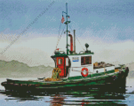 Old Tugboat Diamond Painting