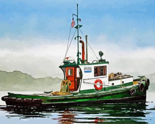 Old Tugboat Diamond Painting