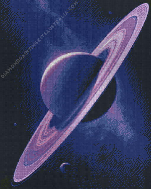 Outer Space Purple Planet Diamond Painting
