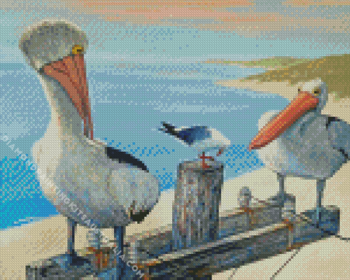 Pelican Birds Diamond Painting