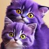 Purple Cats Diamond Painting