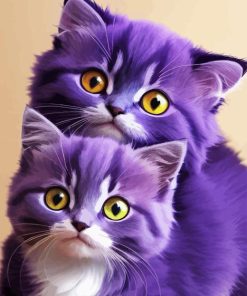 Purple Cats Diamond Painting