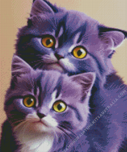 Purple Cats Diamond Painting