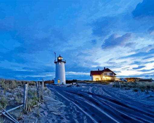 Race Point Lighthouse In Provincetown Diamond Painting