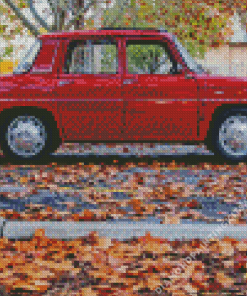 Red Renault 8 Car Diamond Painting
