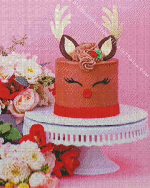 Reindeer Cake Diamond Painting