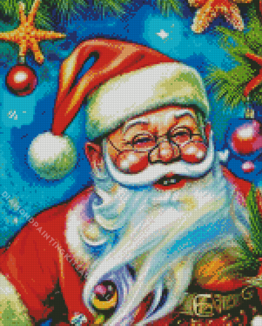 Santa On Beach Diamond Painting