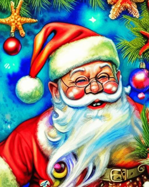 Santa On Beach Diamond Painting