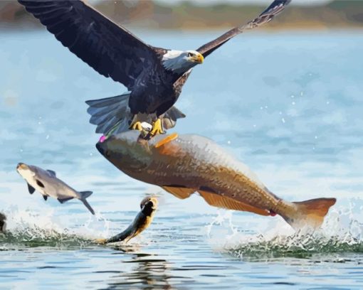 Sea Eagle Catching Fishes Diamond Painting