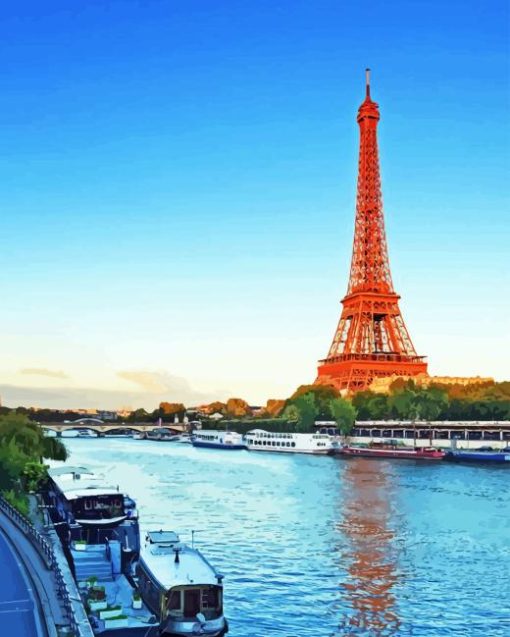 Seine River Eiffel Tower Diamond Painting