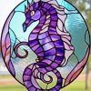 Stained Glass Seahorse Diamond Painting