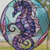 Stained Glass Seahorse Diamond Painting