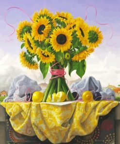 Sunflowers And Lemons Diamond Painting