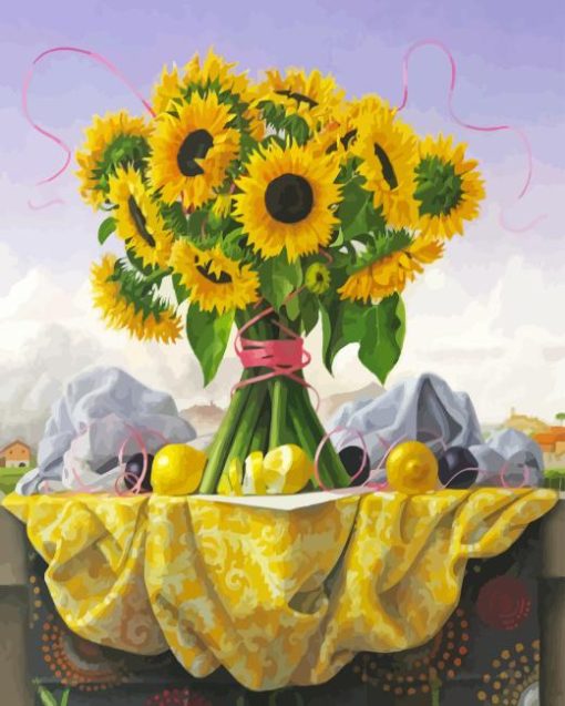 Sunflowers And Lemons Diamond Painting