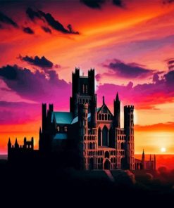 Sunset Over Ely Cathedral Diamond Painting