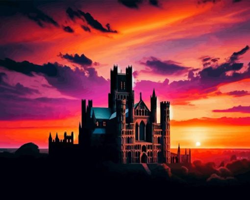 Sunset Over Ely Cathedral Diamond Painting