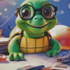 Turtle With Glasses Diamond Painting