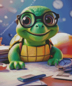 Turtle With Glasses Diamond Painting