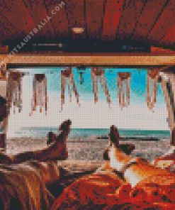 Vanlife Couple By The Beach Diamond Painting