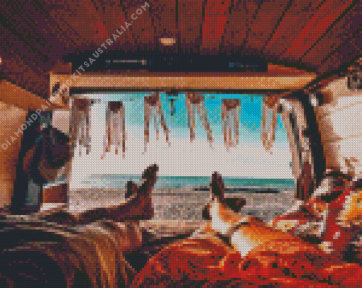 Vanlife Couple By The Beach Diamond Painting