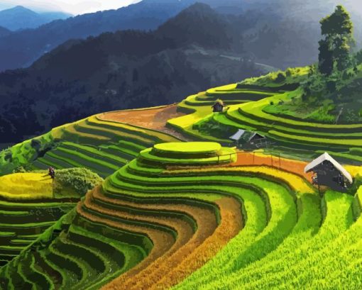 Vietnam Rice Terraces Diamond Painting