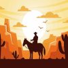 Western Cowboy Silhouette Diamond Painting