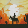 Western Cowboy Silhouette Diamond Painting