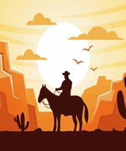 Western Cowboy Silhouette Diamond Painting