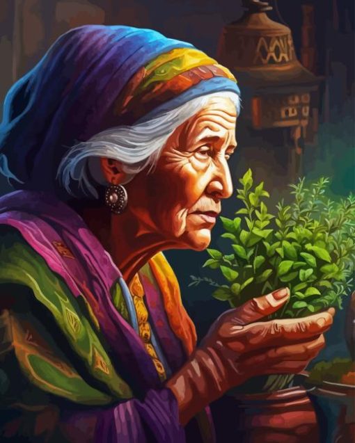 Wise Old Woman Diamond Painting