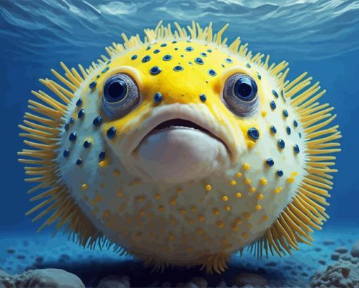 Yellow Puffer Fish Diamond Painting