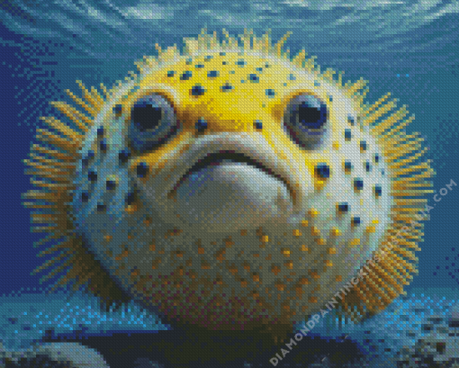 Yellow Puffer Fish Diamond Painting