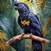 Yellow Tailed Black Cockatoo On Branch Diamond Painting