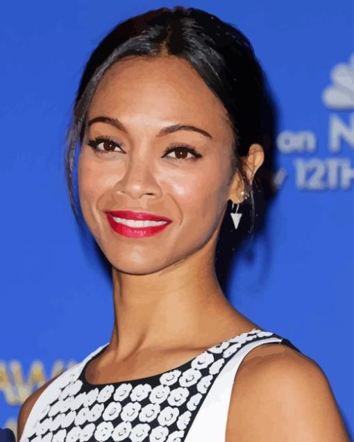 Zoe Saldana Smiling Diamond Painting