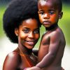 African Mother And Child Diamond Painting