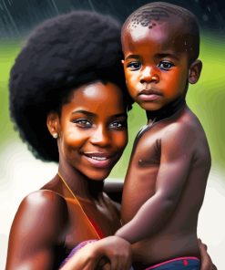 African Mother And Child Diamond Painting
