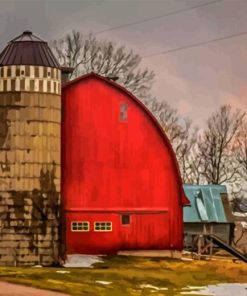 Barn With Silo Diamond Painting