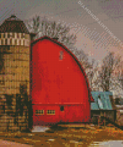 Barn With Silo Diamond Painting